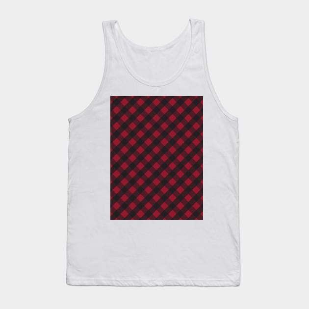 Rich Red and Black Check Gingham Plaid Tank Top by squeakyricardo